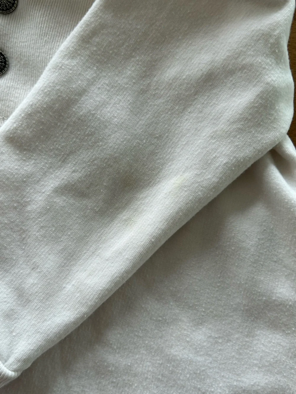 Ralph Lauren - Girls Cream Ruffle-Hem Pullover Top w/ Fleece Lining - 24 mo.